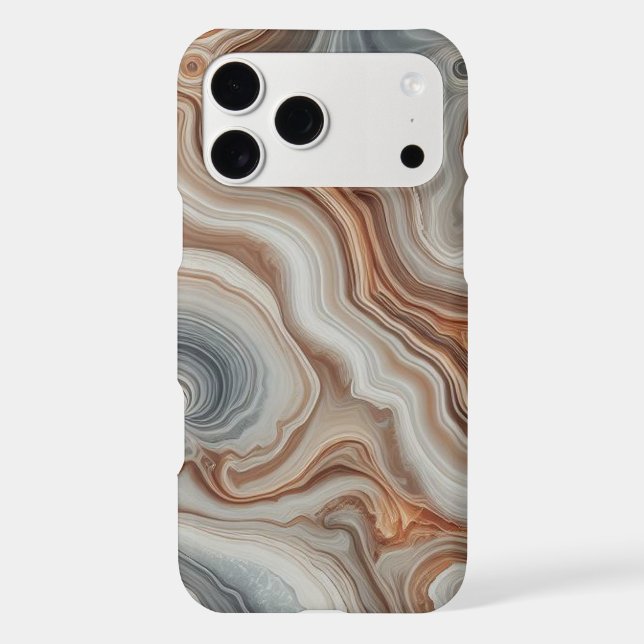 Classy Brown Beige Amber Grey Quartz Agate Pattern (Back)