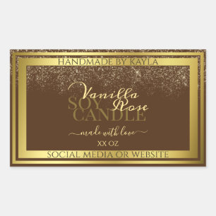 Classy Brown Product Packaging Labels Gold Frame