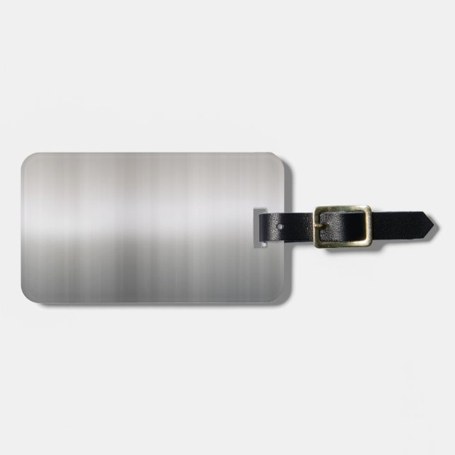 Classy Brushed Aluminium Luggage Tag (Front Horizontal)