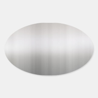 Classy Brushed Aluminium Oval Sticker