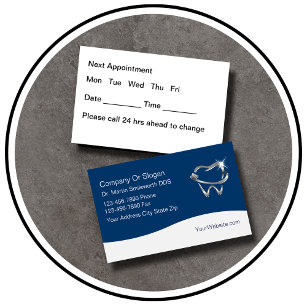 Classy Budget Dentist Appointment Business Cards