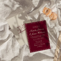 Classy Burgundy & Cream Old Money Vintage Wedding