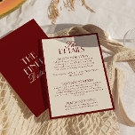Classy Burgundy Cream Old Money Wedding Details Enclosure Card<br><div class="desc">Simple and stylish retro colorful wedding guest info details. With cream chic background and burgundy text layout with whimsical old money classy wordings. All the info are customizable as website,  transportation,  accommodation . Grab it along with other products from this classy hand made retro wedding suite.</div>