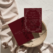 Classy Burgundy Floral Old Money Photo Wedding