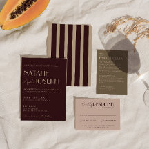 Classy Burgundy Gold Old Money Stripes Wedding 