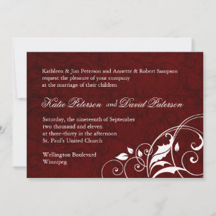 Classy Burgundy Wedding Invitation