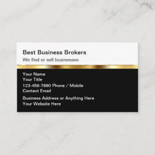 Classy Business Broker Marketing Business Cards