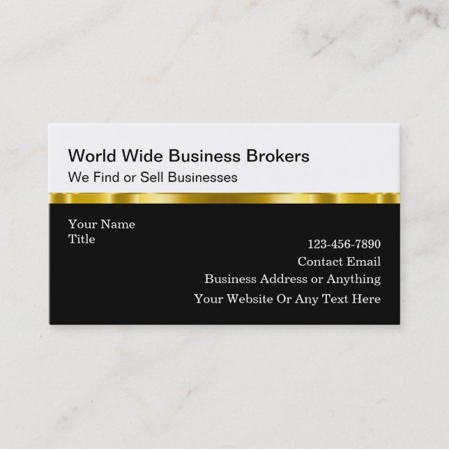 Classy Business Broker Modern Business Cards (Front)
