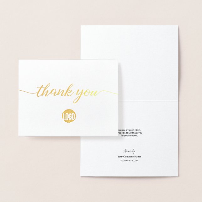 Classy Business Customer Appreciation Thank you Foil Card (Display)