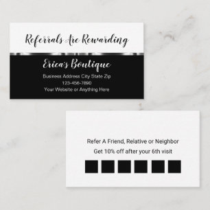 Classy Business Customer Referral Rewards Card