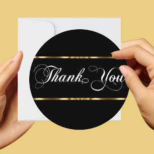 Classy Business Elegant Round Thank You Cards