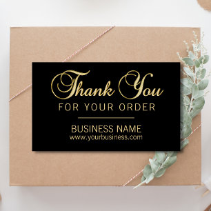 Classy Business Professional Thank You Gold Black Rectangular Sticker