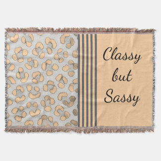 Classy but Sassy Snow Leopard  Throw Blanket