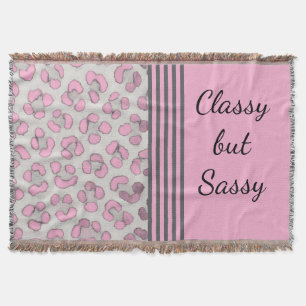 Classy but Sassy Snow Leopard  Throw Blanket
