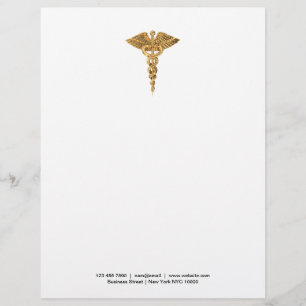Classy Caduceus Letterhead Business Stationary 