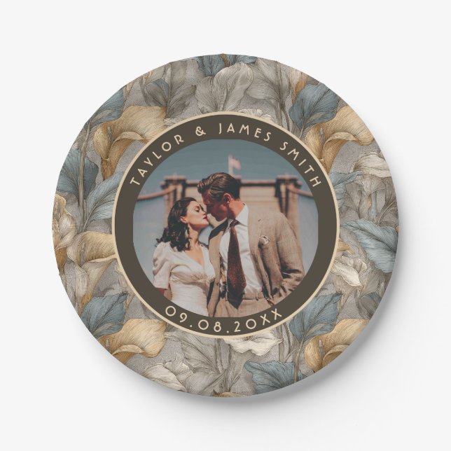 Classy Calle Lilies Plates For Wedding Memories (Front)