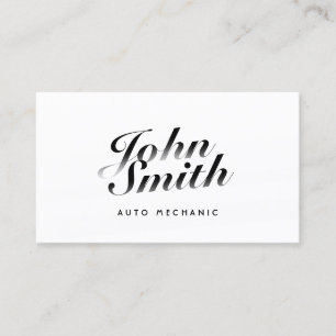 Classy Calligraphic Auto Mechanic Business Card