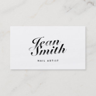 Classy Calligraphic Nail Art Business Card