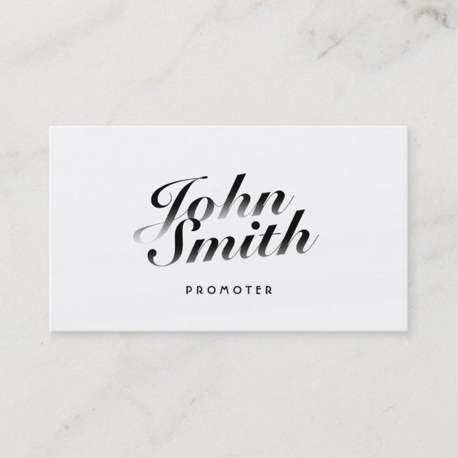 Classy Calligraphic Promoter Business Card (Front)
