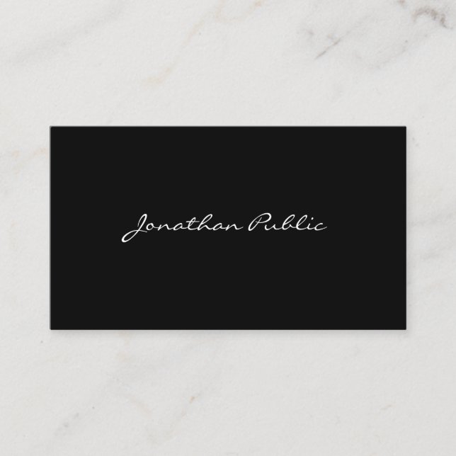 Classy Calligraphic Script Simple Design Template Business Card (Front)