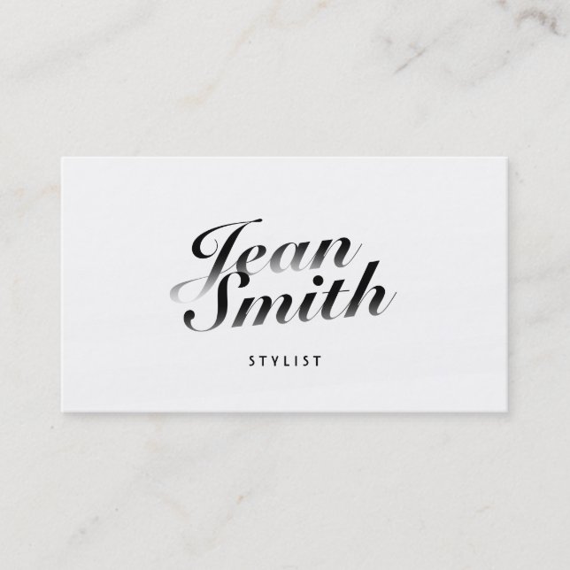 Classy Calligraphic Stylist Business Card (Front)