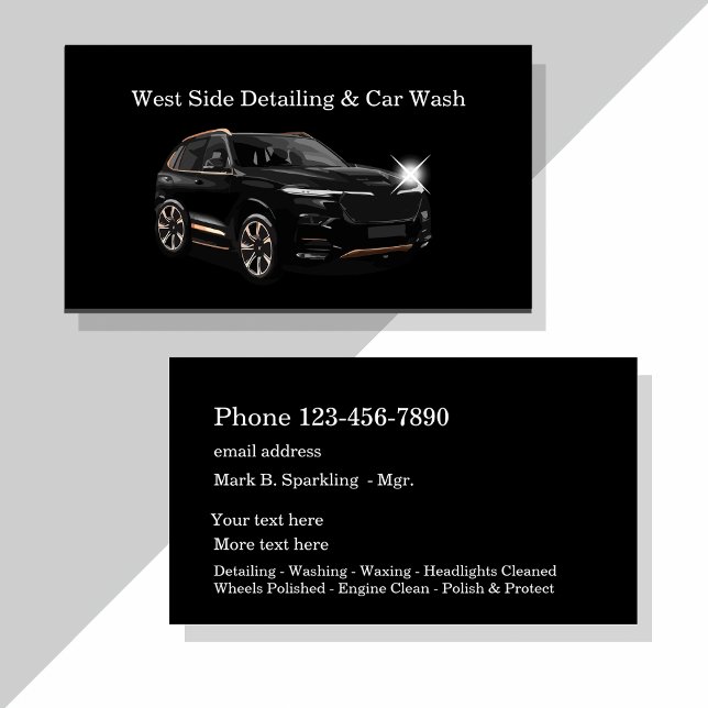 Classy Car Detailing Double Side  Business Card (Creator Uploaded)