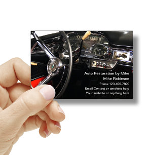 Classy Car Theme Auto Restoration Services Business Card