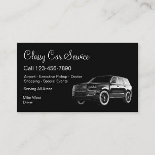 Classy Car Uber Driver Business Cards