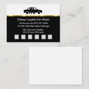 Classy Car Wash Customer Loyalty Rewards Cards