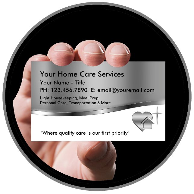 Classy Caregiver Business Cards Template (Creator Uploaded)