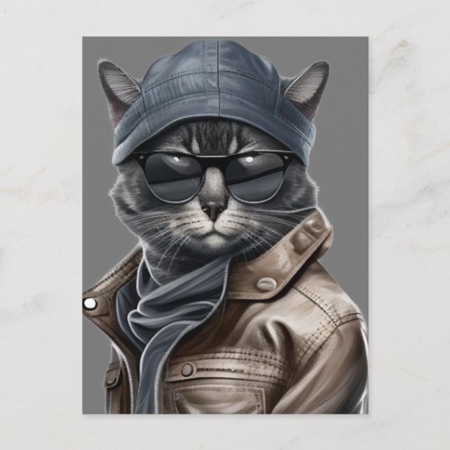 Classy Cat Birthday Card for Him (Front)