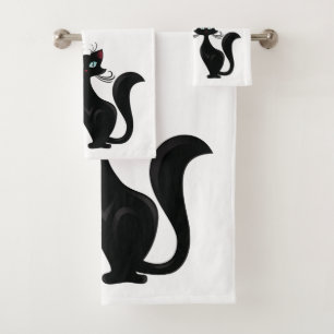 "Classy Cat" Towels Set