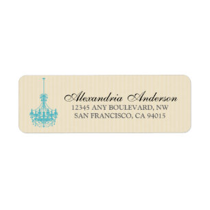 Classy Chandelier Return Address Label (aqua)