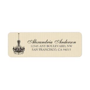 Classy Chandelier Return Address Label (black)