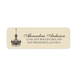 Classy Chandelier Return Address Label (black)
