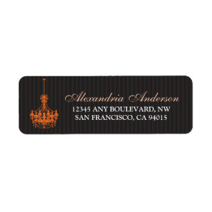 Classy Chandelier Return Address Label (orange)