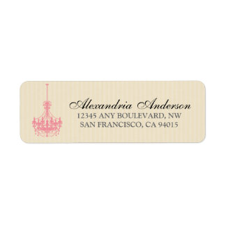 Classy Chandelier Return Address Label (pink)