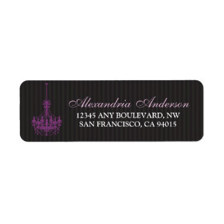 Classy Chandelier Return Address Label (purple)