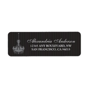 Classy Chandelier Return Address Label (silver)