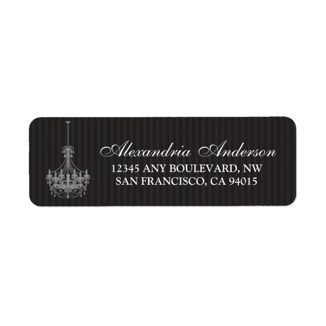 Classy Chandelier Return Address Label (silver) (Front)
