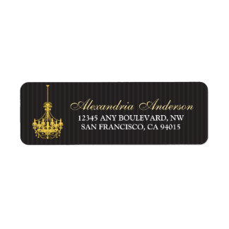 Classy Chandelier Return Address Label (yellow)