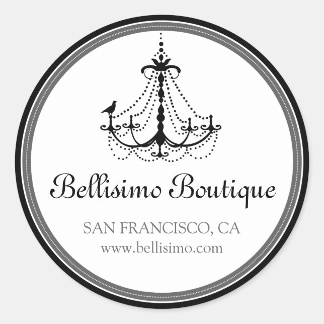 Classy Chandelier Sticker Black/Grey (Front)