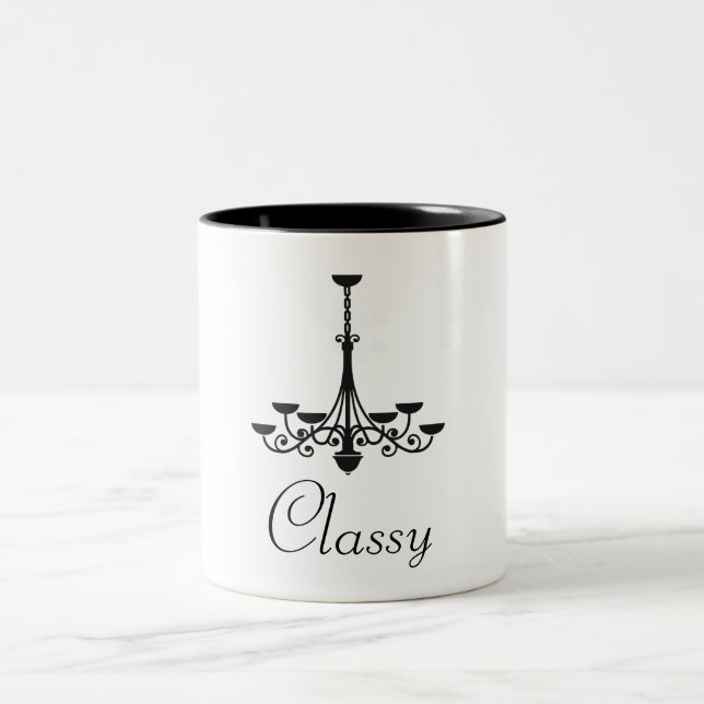 Classy Chandelier Two-Tone Coffee Mug (Center)