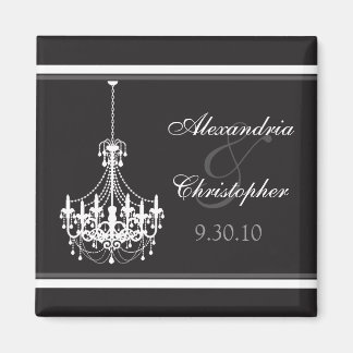 Classy Chandelier Wedding Favour Magnet (white)