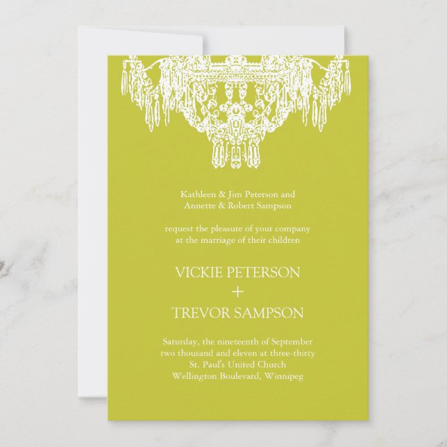 Classy Chandelier Wedding Invitations (Front)