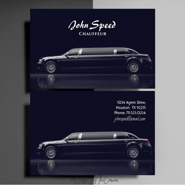 Classy Chauffeur  Limousine Business Card (Creator Uploaded)