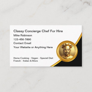 Classy Chef Home Cook Cooking Meals  Business Card