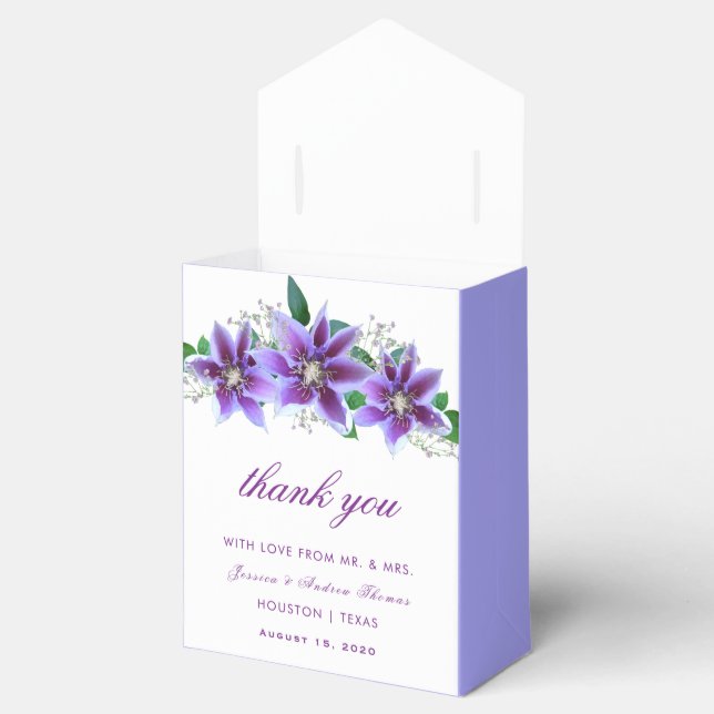 Classy Chic Clematis Wedding Favour Box (Opened)