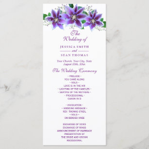 Classy Chic Clematis Wedding Program Programme