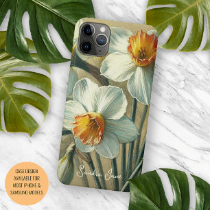 Classy Chic Daffodils Fine Art Botanical Drawing Case-Mate iPhone Case